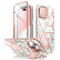 iPhone 15 Supcase Cosmo Mag Hybrid Case - Růžový mramor