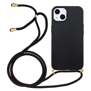 Pouzdro iPhone 15 TPU s Lanyard - černá