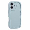 iPhone 16 Plus Candy Color Wavy TPU Case - Baby Blue