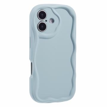 iPhone 16 Plus Candy Color Wavy TPU Case - Baby Blue