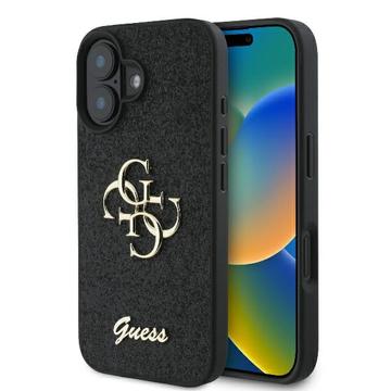 iPhone 16 Plus Guess Fixed Glitter 4G Metal Logo Case