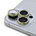 iPhone 16 Pro/16 Pro Max Guess Fixed Glitter Camera Lens Protector - Gold
