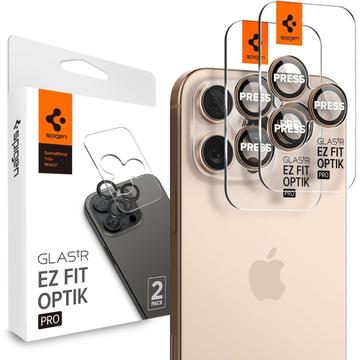iPhone 16 Pro/16 Pro Max/17 Pro/17 Pro Max Spigen Glas.tR Ez Fit Optik Pro Camera Lens Protector - Desert Titanium