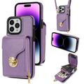 iPhone 16 Pro All-in-One Case with Wallet & Strap - Purple