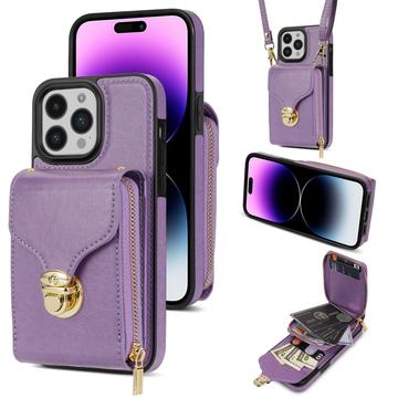 iPhone 16 Pro All-in-One Case with Wallet & Strap - Purple