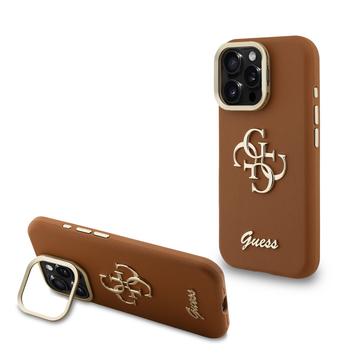 iPhone 16 Pro Guess Grained 4G Logo Stand Camera Frame Case