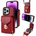 iPhone 16 Pro Max All-in-One Case with Wallet & Strap - Red