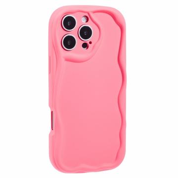 iPhone 16 Pro Max Candy Color Wavy TPU Case - Hot Pink