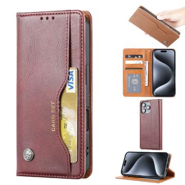 iPhone 16 Pro Max Card Set Wallet Case - Wine Red