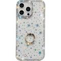 iPhone 16 Pro Max CrystalGlow Hybrid Case with Ring Holder - Stars / Transparent