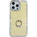 iPhone 16 Pro Max CrystalGlow Hybrid Case with Ring Holder - Yellow