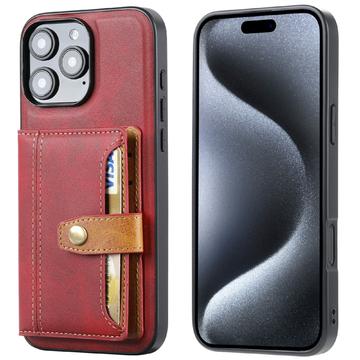 iPhone 16 Pro Max Retro Styl Pouzdro s Peněženkami