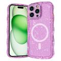 iPhone 16 Pro Max Wave-Edge Laser Glitter MagSafe Case - Translucent Pink
