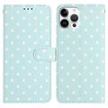 iPhone 16 Pro Polka Dot Pattern Wallet Case - Blue