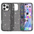 Stylové hybridní pouzdro řady Glitter pro iPhone 16 Pro - Černá