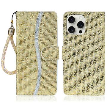 iPhone 16 Pro Stylish Glitter Wallet Case
