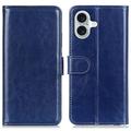 iPhone 16 Wallet Case with Magnetic Closure - Dark Blue