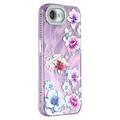 iPhone 16e Spring Electroplated IMD Hybrid Case with Camera Protector - Purple Flowers
