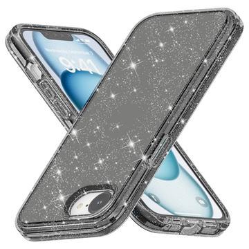 Stylové hybridní pouzdro řady Glitter pro iPhone 16e - Černá