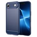 iPhone 17 Air Brushed TPU Case - Carbon Fiber - Blue