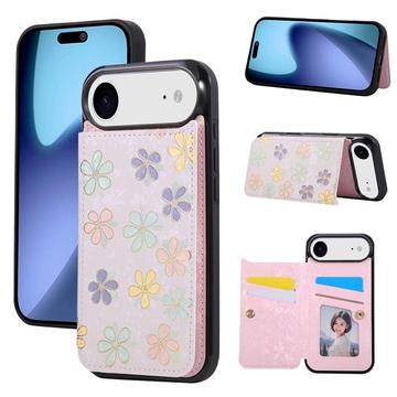 iPhone 17 Air Flower Print Case with RFID Cardholder