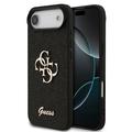 iPhone 17 Air Guess Fixed Glitter 4G Metal Logo Case - Black