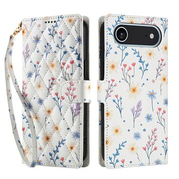 iPhone 17 Air Rhombic Floral Wallet Case