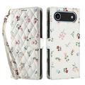 iPhone 17 Air Rhombic Floral Wallet Case - Roses
