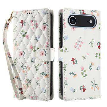 iPhone 17 Air Rhombic Floral Wallet Case - Roses