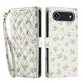 iPhone 17 Air Rhombic Floral Wallet Case - Yellow Flowers