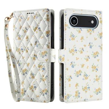 iPhone 17 Air Rhombic Floral Wallet Case - Yellow Flowers