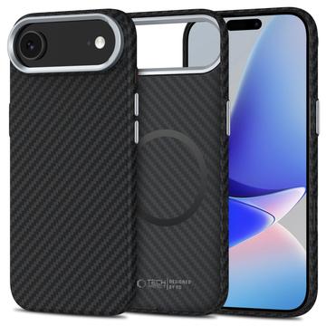 iPhone 17 Air Tech-Protect Ion Carbon Plastic Case - MagSafe Compatible - Black / Silver
