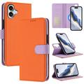 iPhone 17 Detachable Wallet Case with MagSafe, RFID Protection & Hand Strap - Orange / Purple
