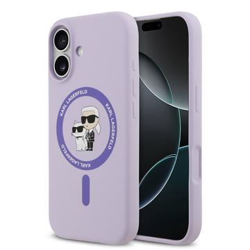 iPhone 17 Karl Lagerfeld Karl and Choupette Liquid Silicone MagSafe Case - Purple