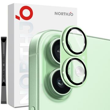 iPhone 17 Northjo Full Protection Matte Metal and Tempered Glass Camera Lens Protector - Green