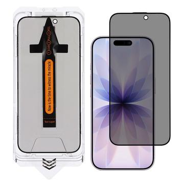 iPhone 17 Privacy Tempered Glass Screen Protector with Installation Tool - 9H - Black Edge