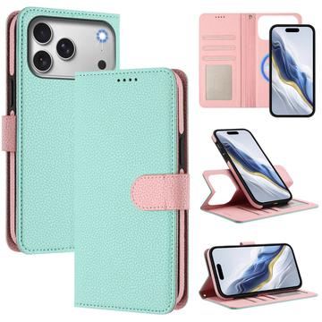 iPhone 17 Pro Detachable Wallet Case with MagSafe, RFID Protection & Hand Strap - Mint / Pink