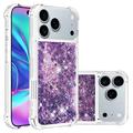 iPhone 17 Pro Glitter Quicksand TPU Case - Purple Hearts