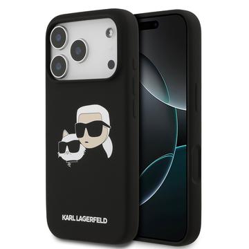 iPhone 17 Pro Karl Lagerfeld Double Heads Liquid Silicone MagSafe Case - Black