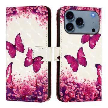 iPhone 17 Pro Max Wonder Series Wallet Case - Rose Butterflies