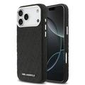 iPhone 17 Pro Max Karl Lagerfeld Grained Repeated Logo MagSafe Case - Black