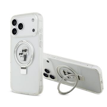 iPhone 17 Pro Max Karl Lagerfeld Ringstand Karl & Choupette Mag Case - bílý