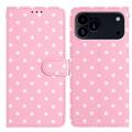 iPhone 17 Pro Max Polka Dot Pattern Wallet Case - Pink