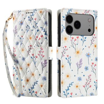 iPhone 17 Pro Max Rhombic Floral Wallet Case