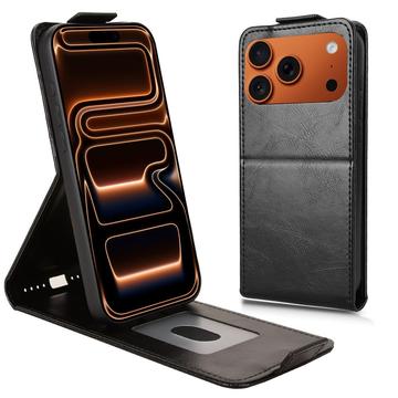 iPhone 17 Pro Max Vertical Flip Case with Stand - Black
