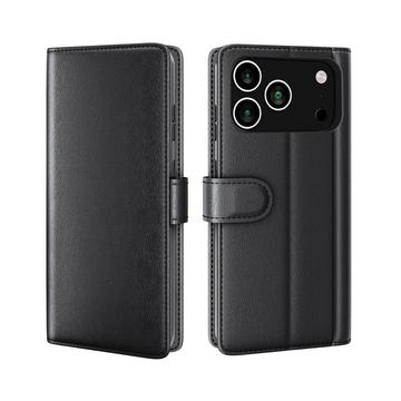 iPhone 17 Pro Max Wallet Leather Case with Kickstand - Black