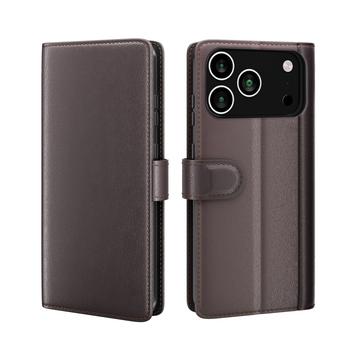 iPhone 17 Pro Max Wallet Leather Case with Kickstand - Brown