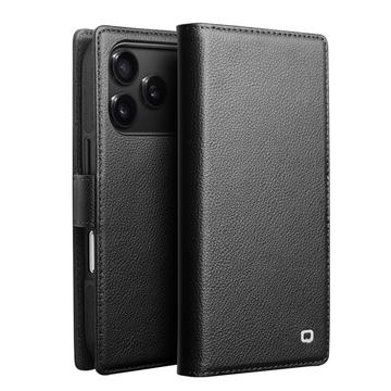 iPhone 17 Pro Qialino 2-in-1 Detachable Wallet Leather Case - MagSafe Compatible - Black