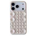 iPhone 17 Pro Silicone Case with Suction Cup - Antique White