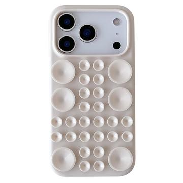 iPhone 17 Pro Silicone Case with Suction Cup - Antique White